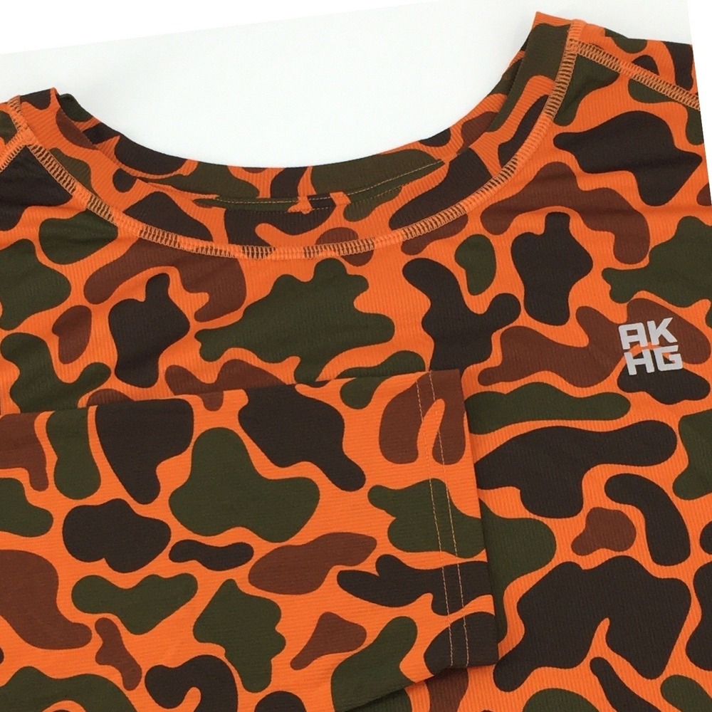 Alaskan Hardgear Shirt Mens 3XL Long Sleeve Orange Camo Baselayer Hunting